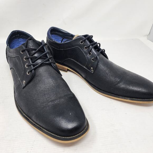 Steve Madden Lupo Men's Black Dress Shoes Leather Lace Up Shoes Men' Size 11.5 - Picture 4 of 12